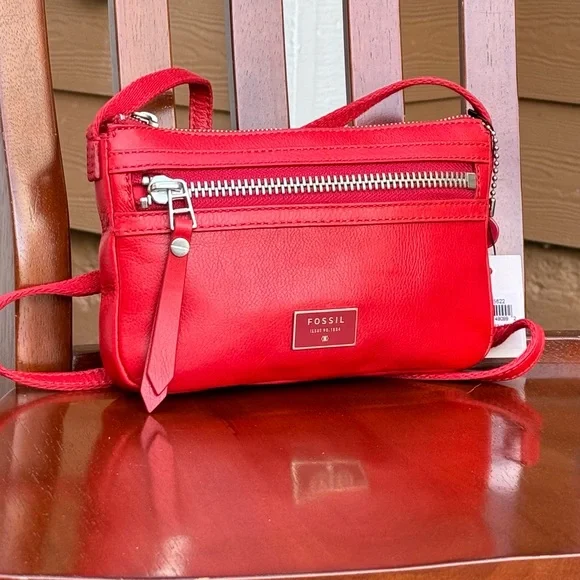 Fossil Dawson Mini Crossbody - Real Red - NWT - Picture 8 of 17